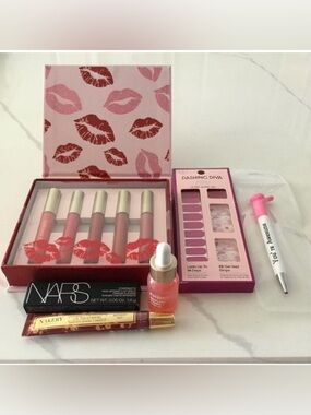 NARS Pink Lip Set with Gloss & Matching Nail Strips Plus More